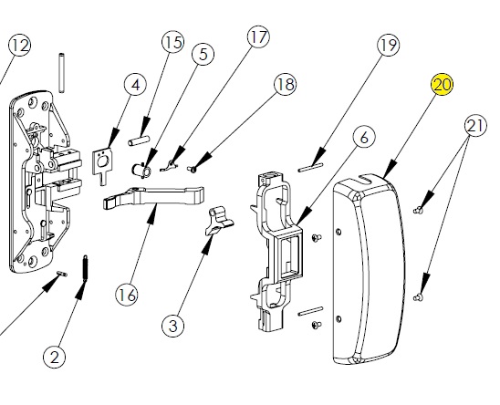 Sargent 68-0405 Diagram, Replacement Cover for 8700 Exit Device