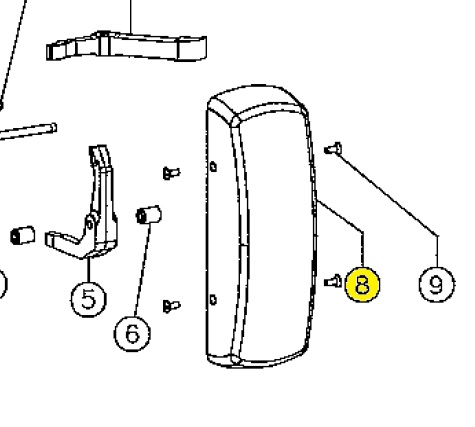 Sargent 68-0407 Diagram, Replacement Cover for 8600 8900 Exit Device