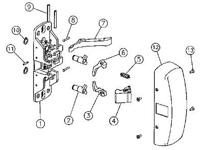 Sargent 8800 Exit Device parts diagram