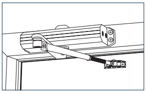 PDQ line drawing showing top jamb mounting for 3100 series door closers