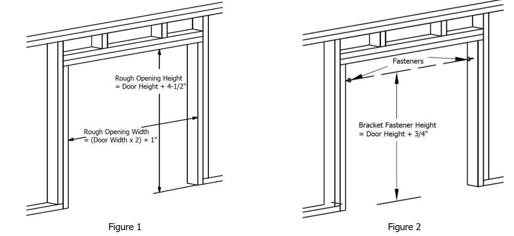 Hager 9850HD Extra Heavy Duty Pocket Door Track Set Rough Opening Details