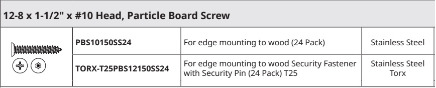 Markar Torx-T25PBS12150SS24 Wood Screw for Continuous Hinges Markar Torx-T25PBS12150SS24 Wood Screw for Continuous Hinges