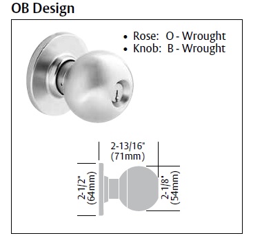 Sargent 6 Line 24-28-6U65 OB US26D Knob Privacy