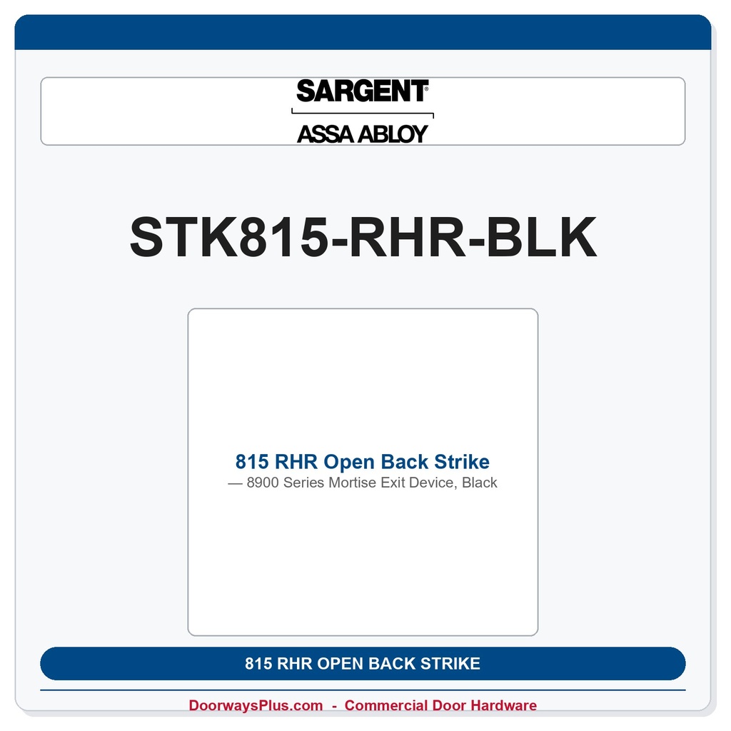 Sargent 815 RHR previous card