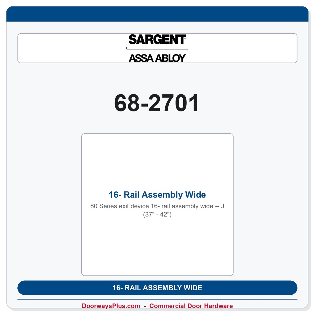 Sargent 68-2701 previous card