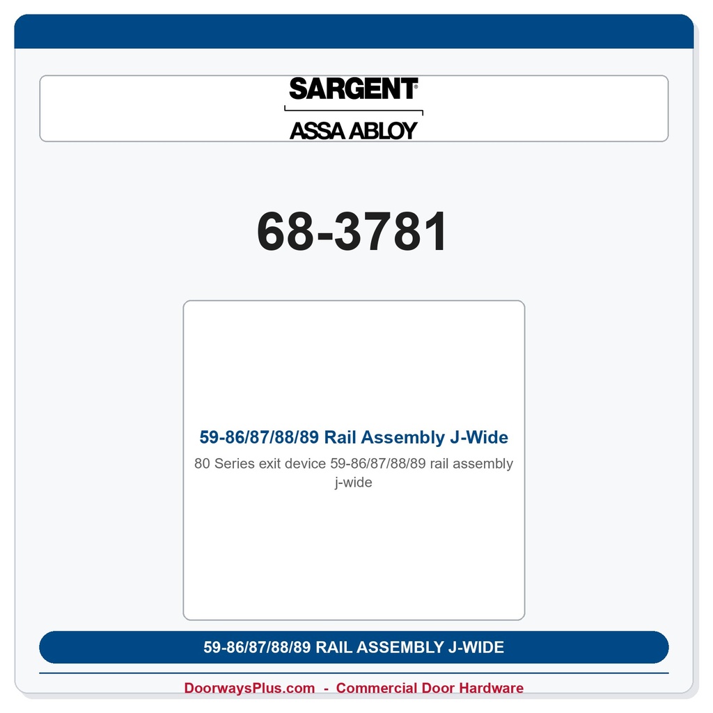 Sargent 68-3781 previous card