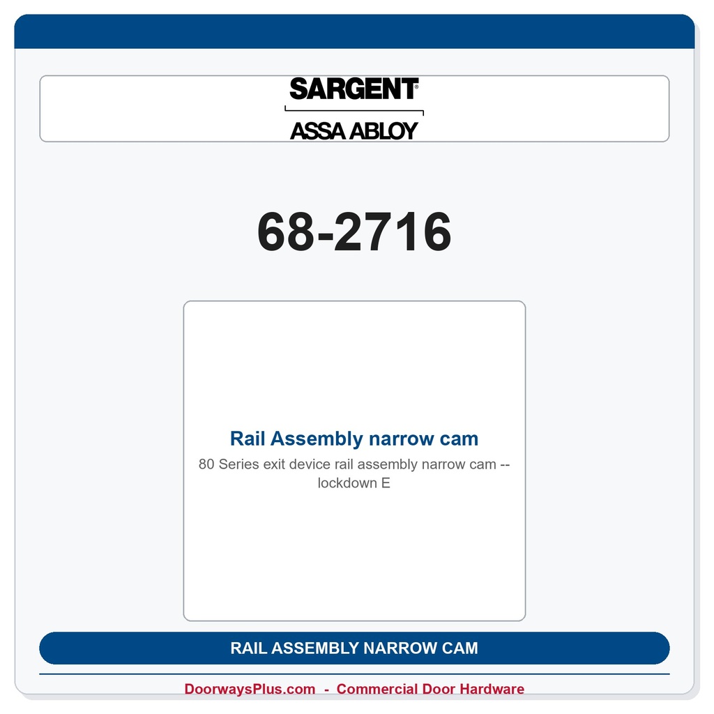 Sargent 68-2716 previous card