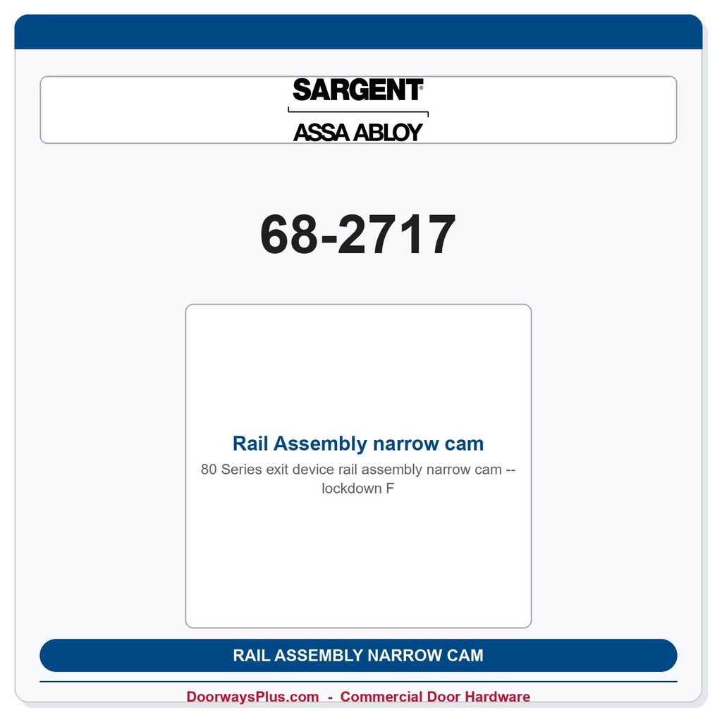 Sargent 68-2717 previous card