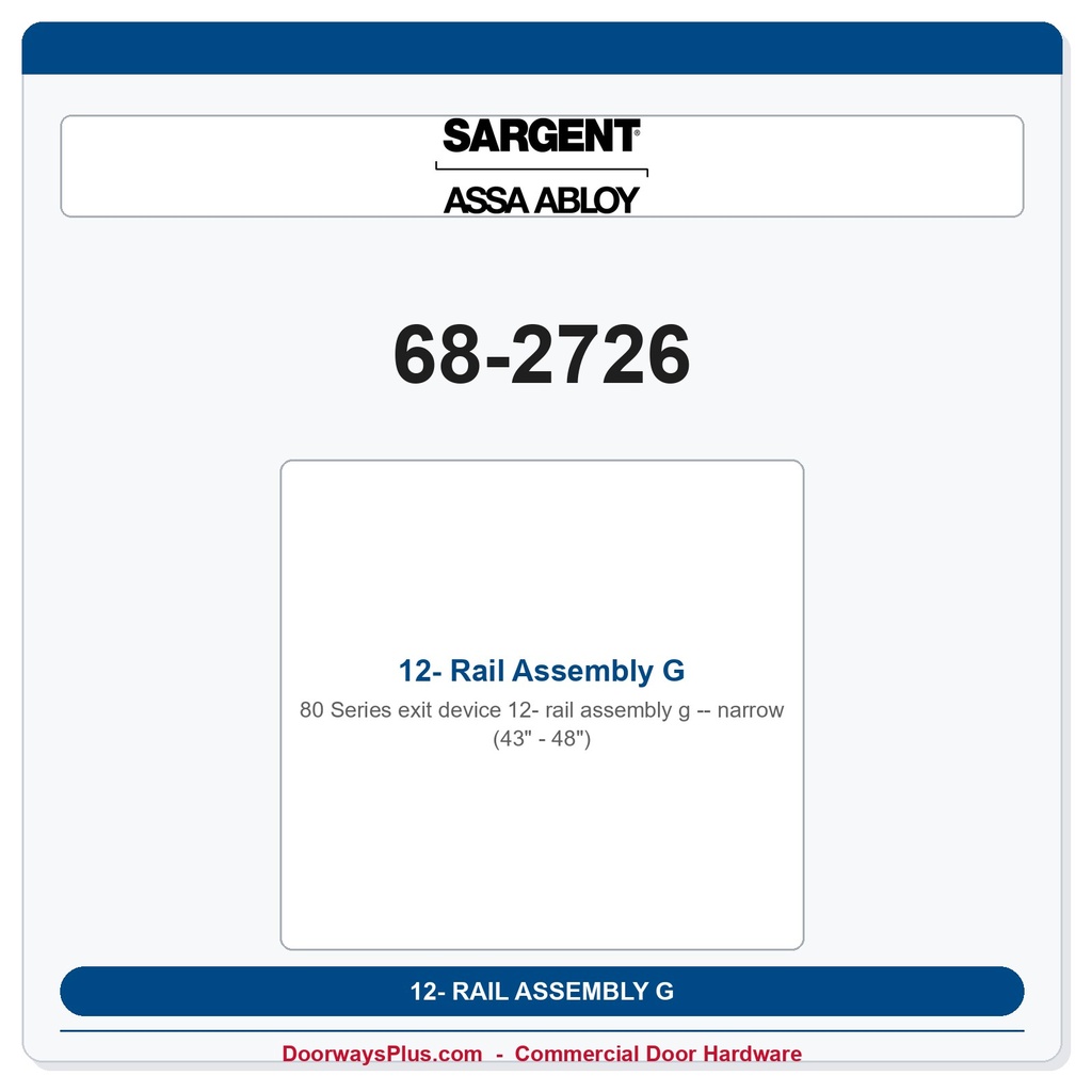 Sargent 68-2726 previous card