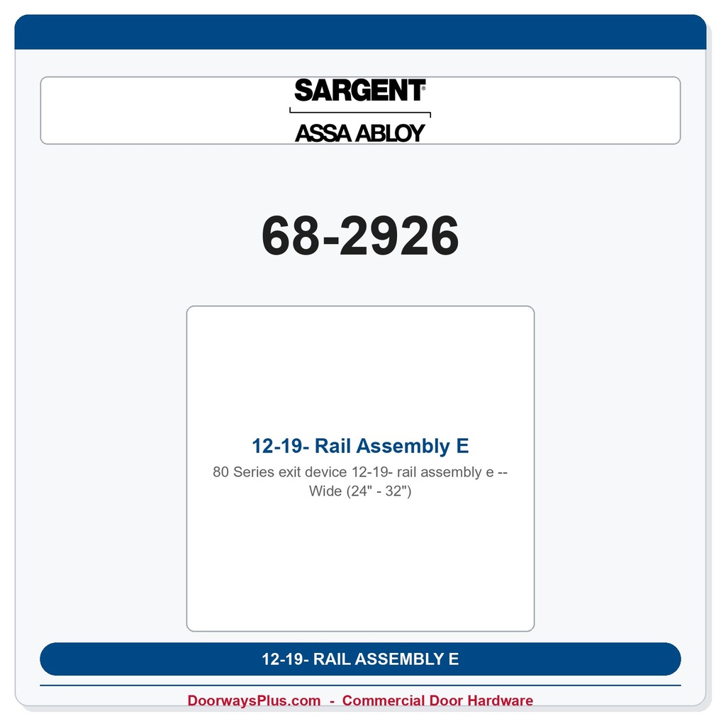 Sargent 68-2926 previous card