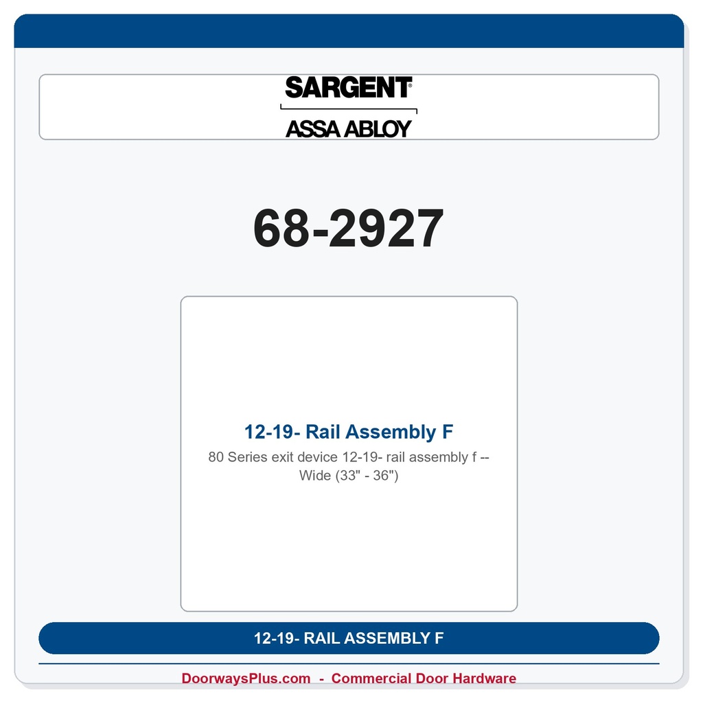 Sargent 68-2927 previous card