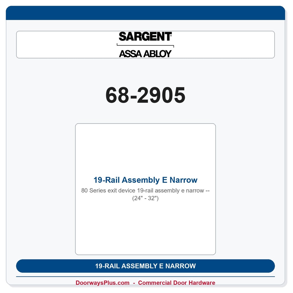 Sargent 68-2905 previous card