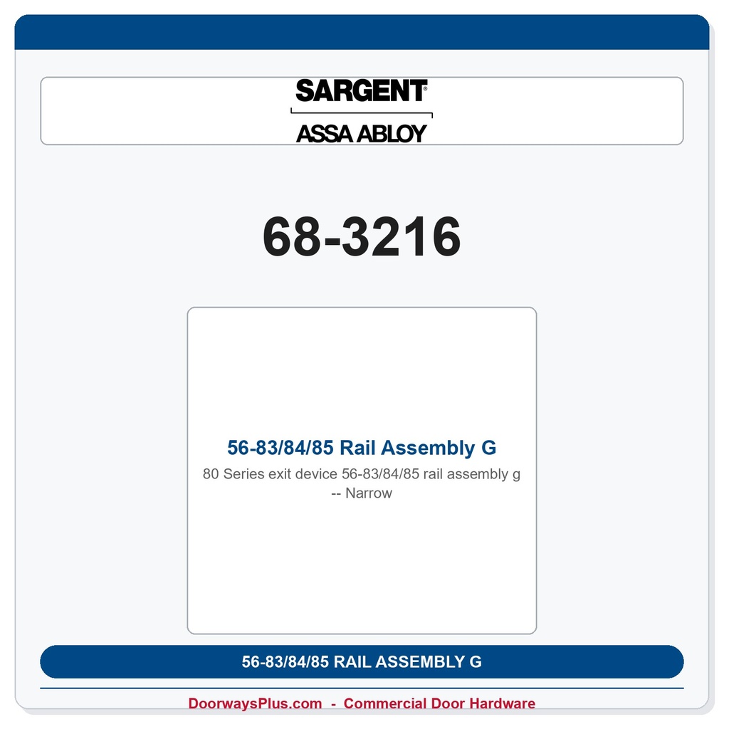 Sargent 68-3216 previous card