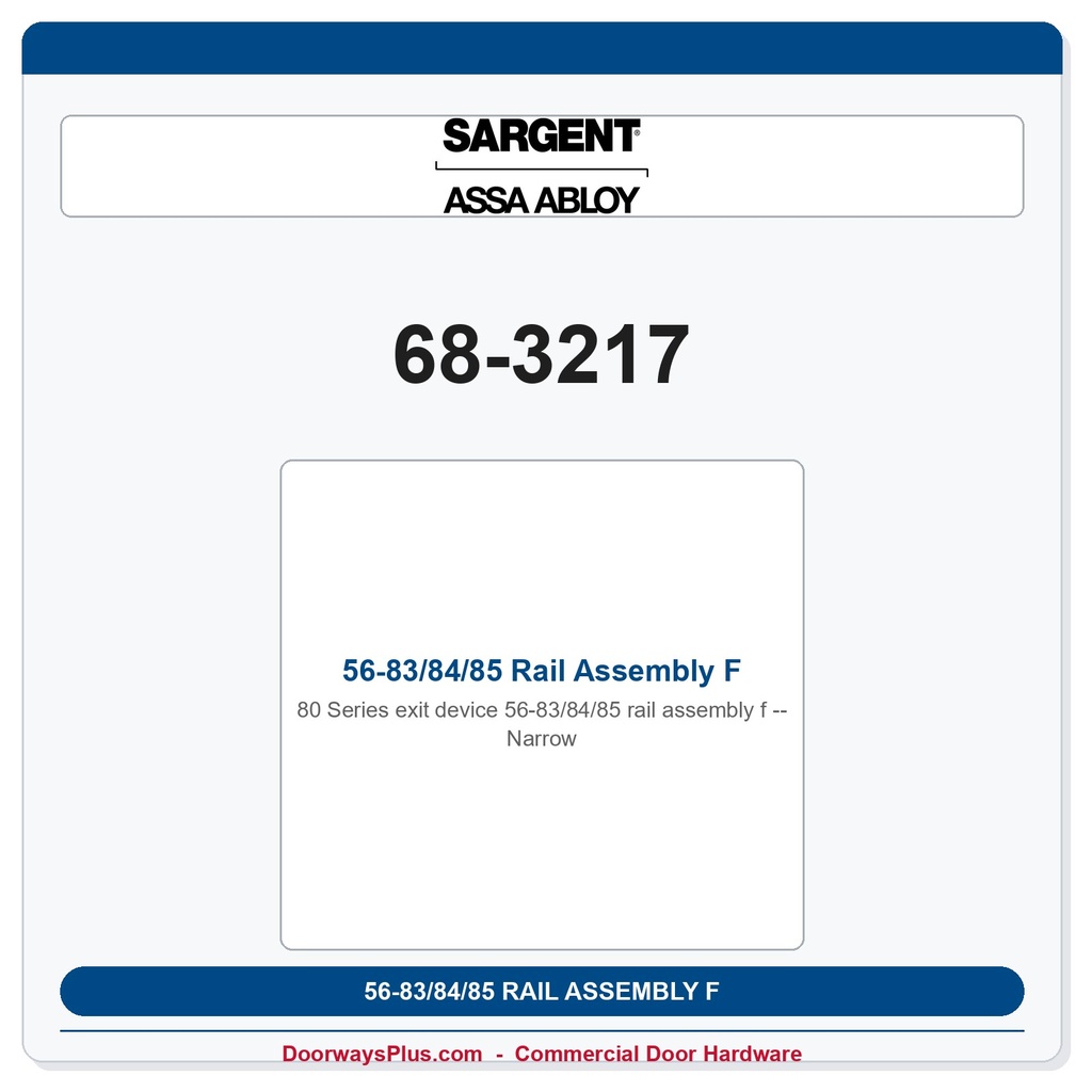 Sargent 68-3217 previous card