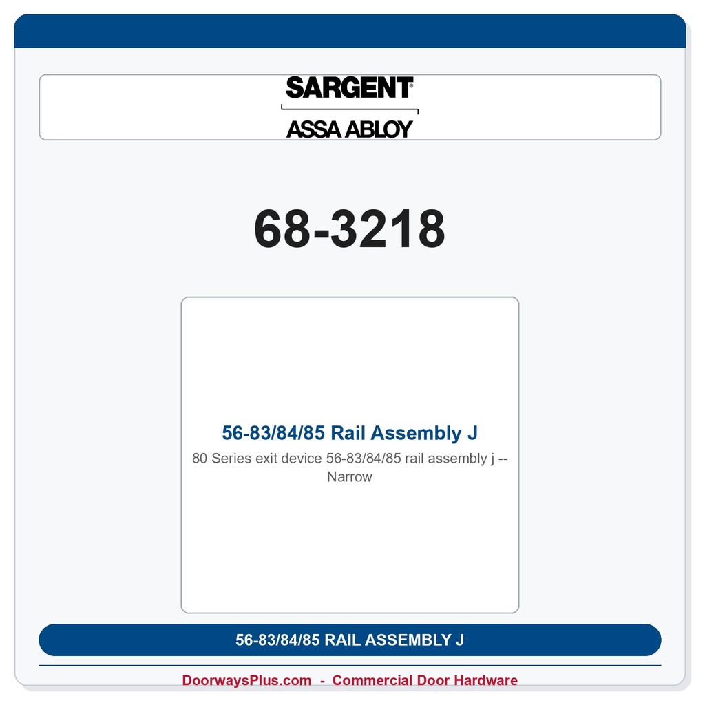 Sargent 68-3218 previous card
