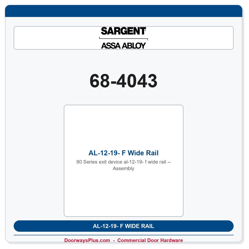 Sargent 68-4043 previous card