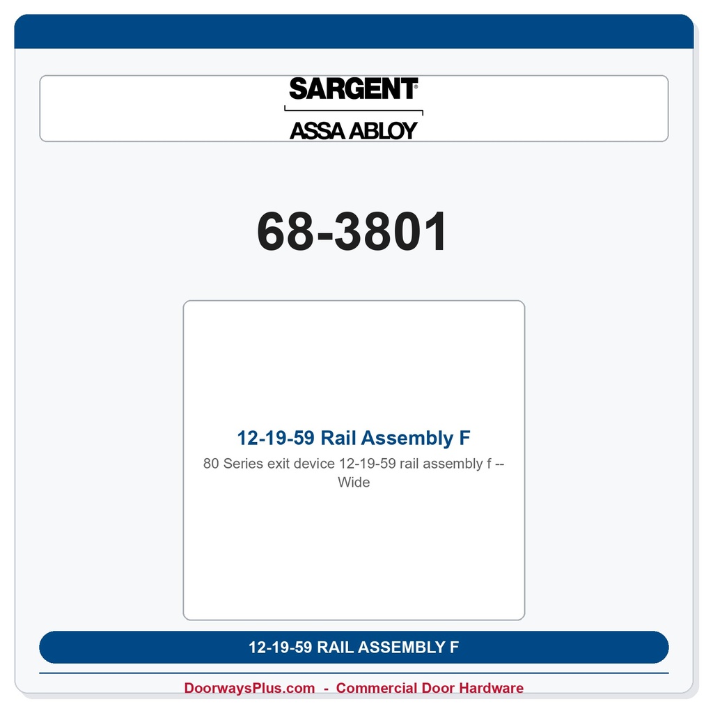 Sargent 68-3801 previous card