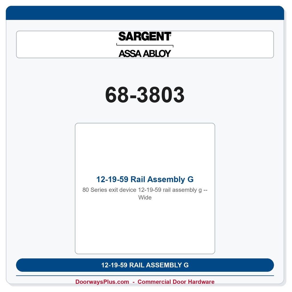 Sargent 68-3803 previous card