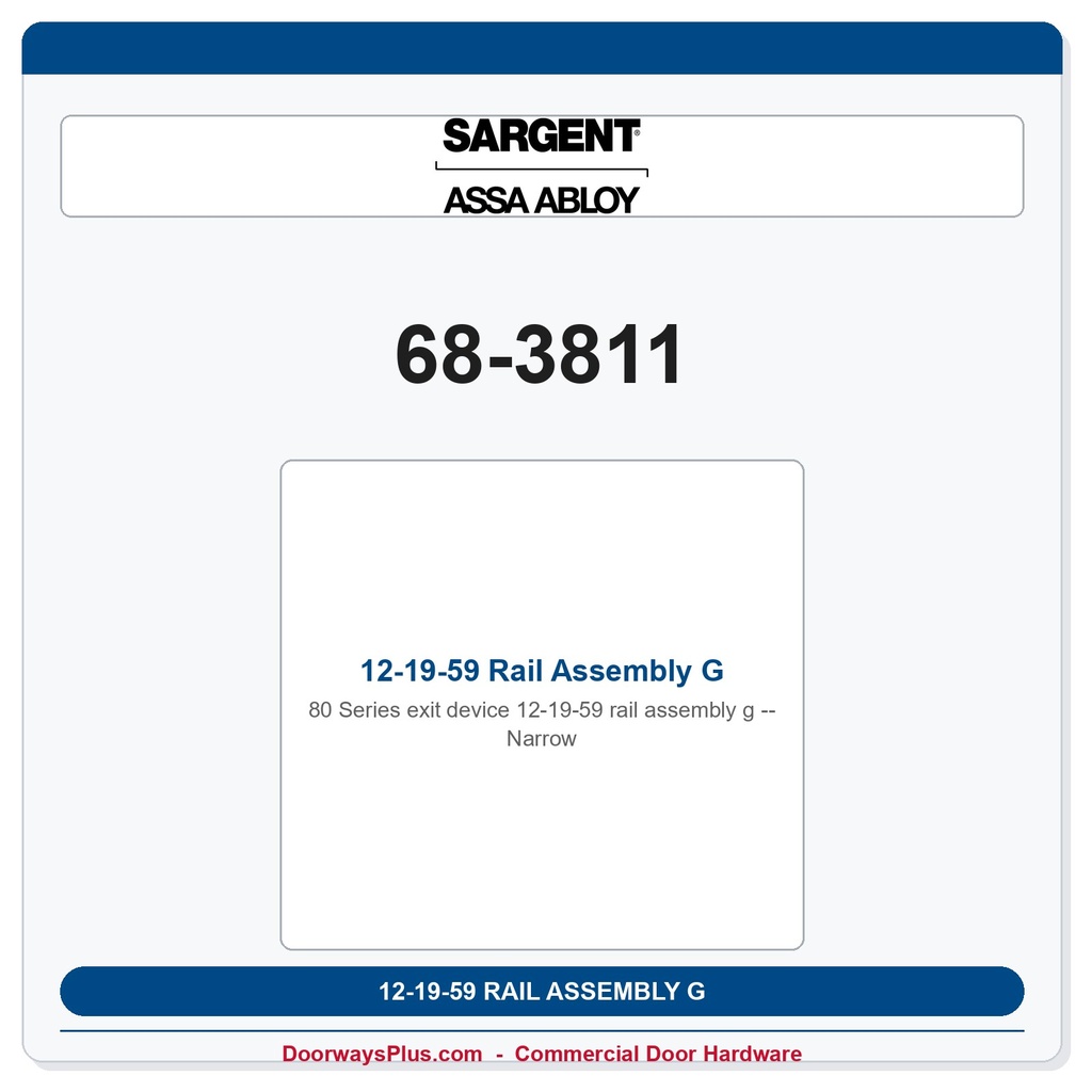 Sargent 68-3811 previous card