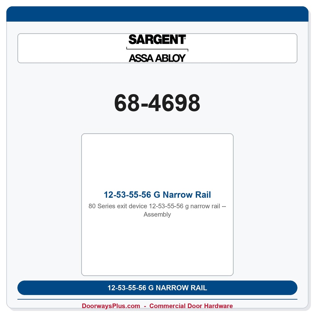 Sargent 68-4698 previous card