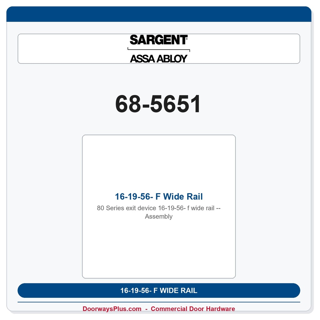 Sargent 68-5651 previous card