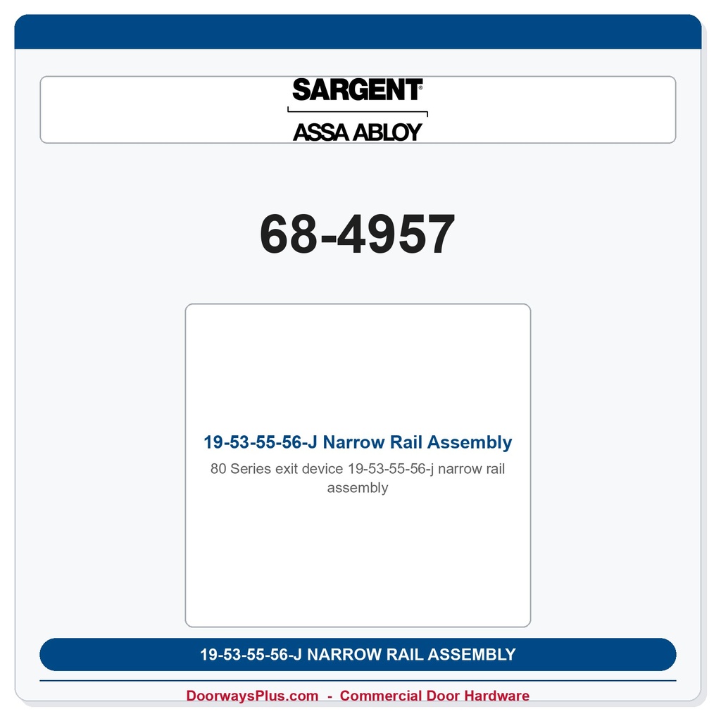 Sargent 68-4957 previous card