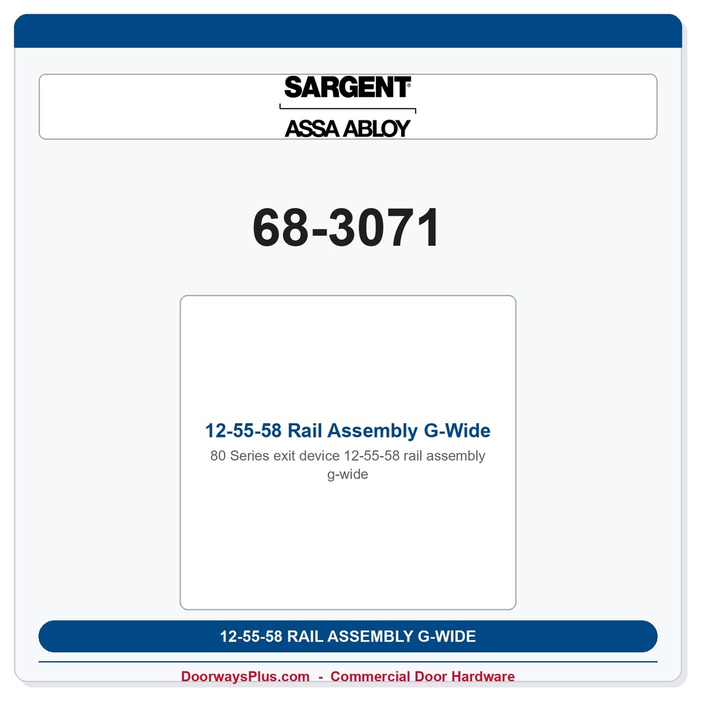 Sargent 68-3071 previous card