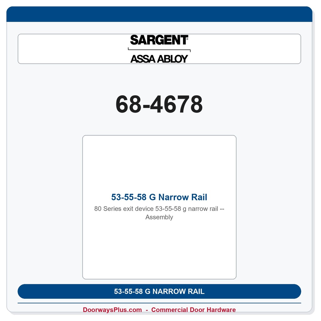 Sargent 68-4678 previous card
