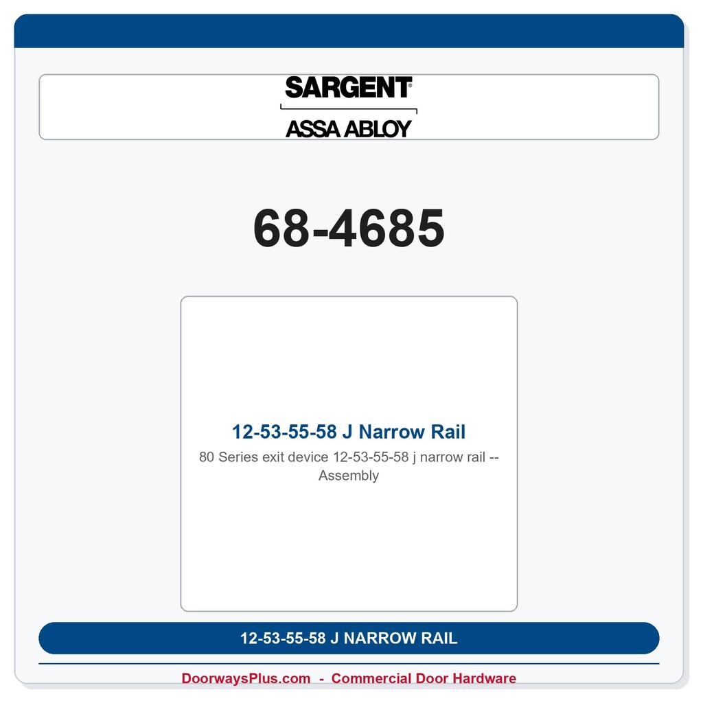 Sargent 68-4685 previous card
