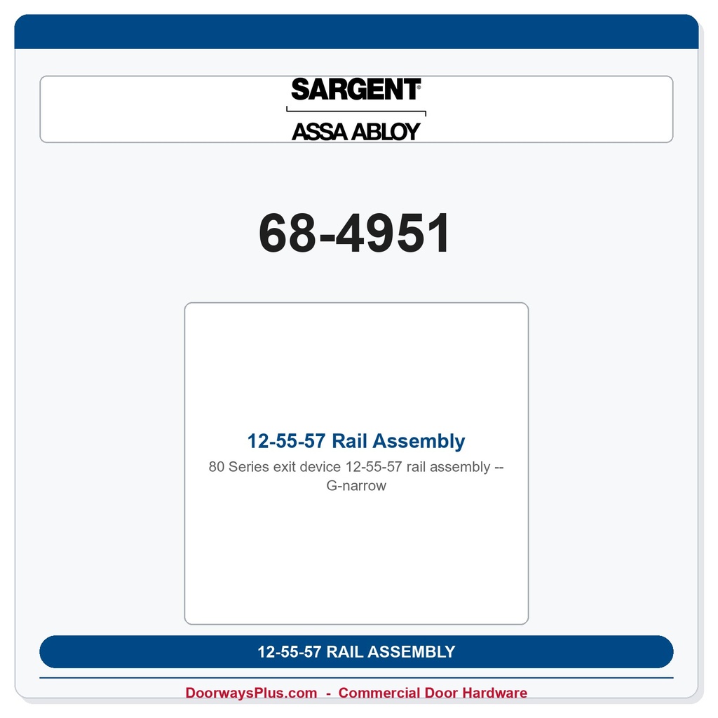Sargent 68-4951 previous card