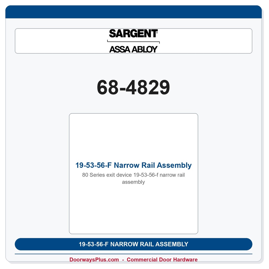 Sargent 68-4829 previous card