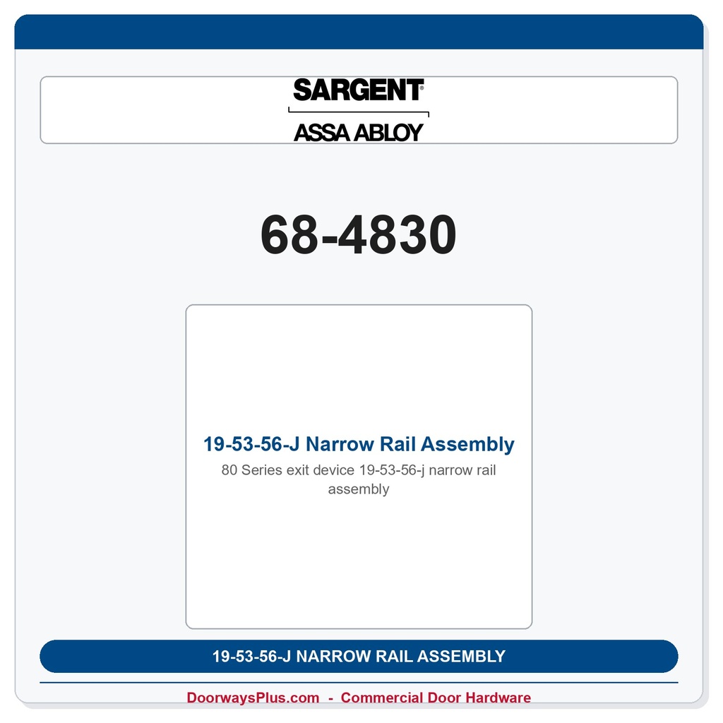 Sargent 68-4830 previous card