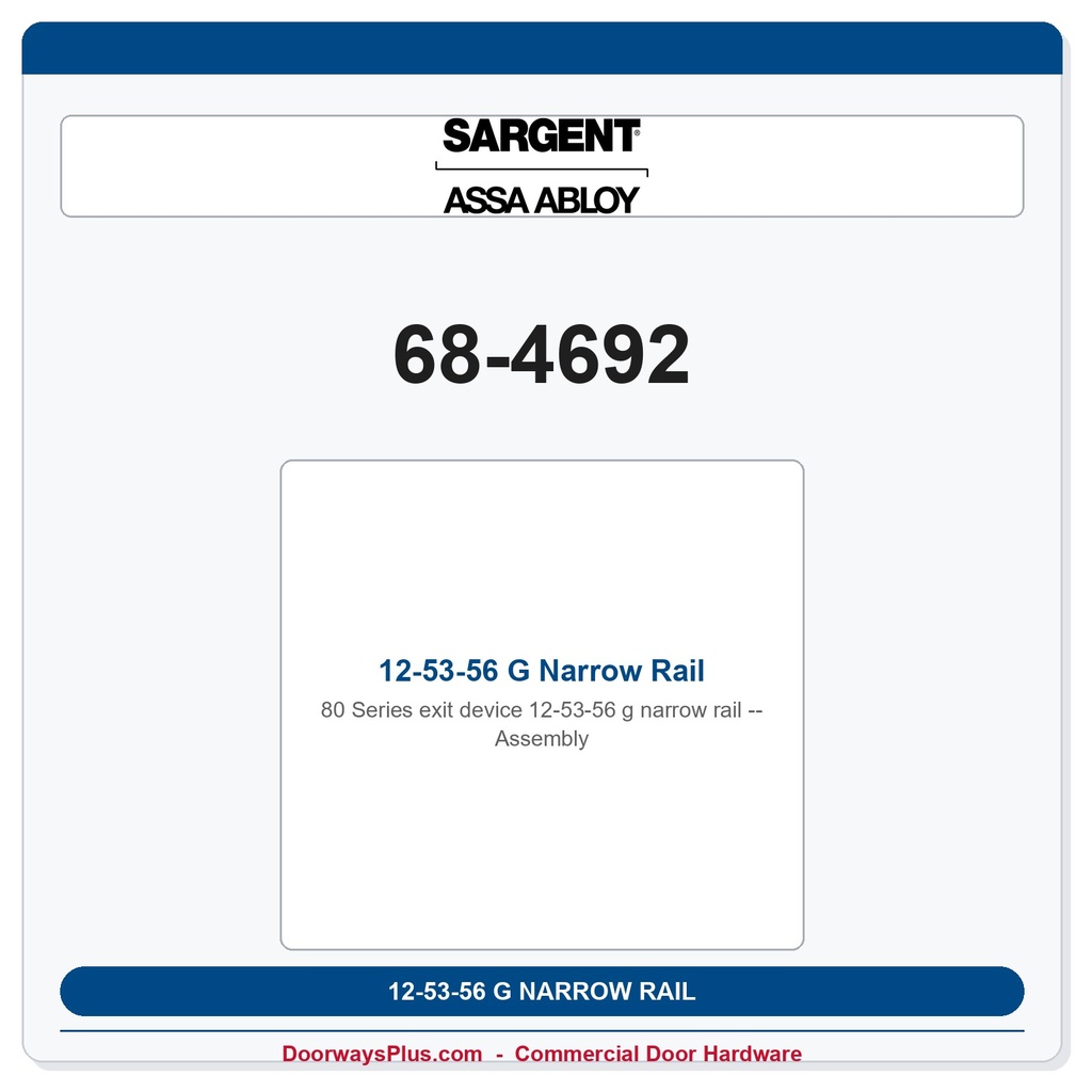 Sargent 68-4692 previous card