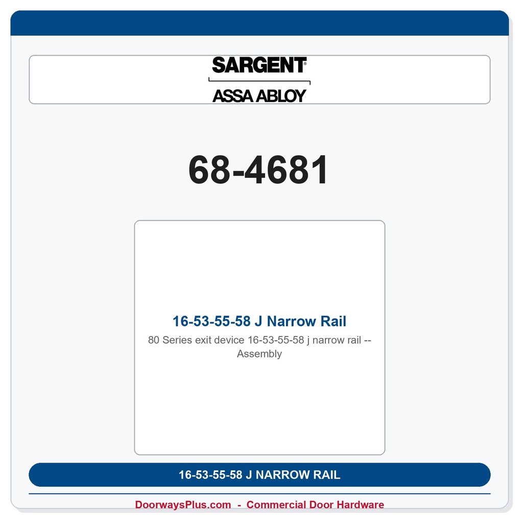 Sargent 68-4681 previous card