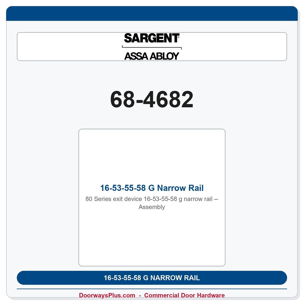 Sargent 68-4682 previous card