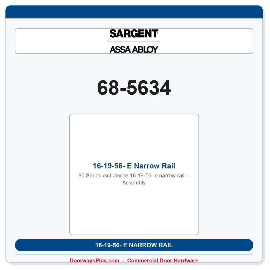 Sargent 68-5634 previous card