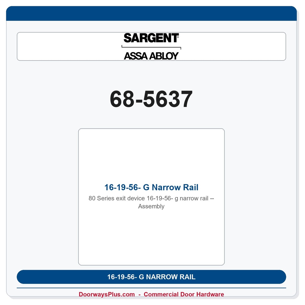 Sargent 68-5637 previous card