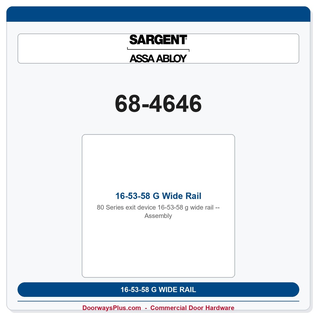 Sargent 68-4646 previous card