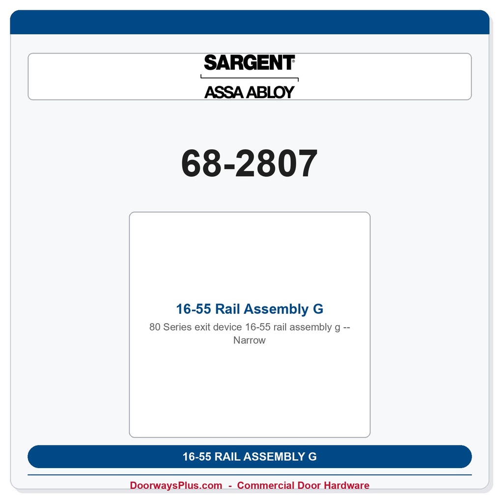 Sargent 68-2807 previous card