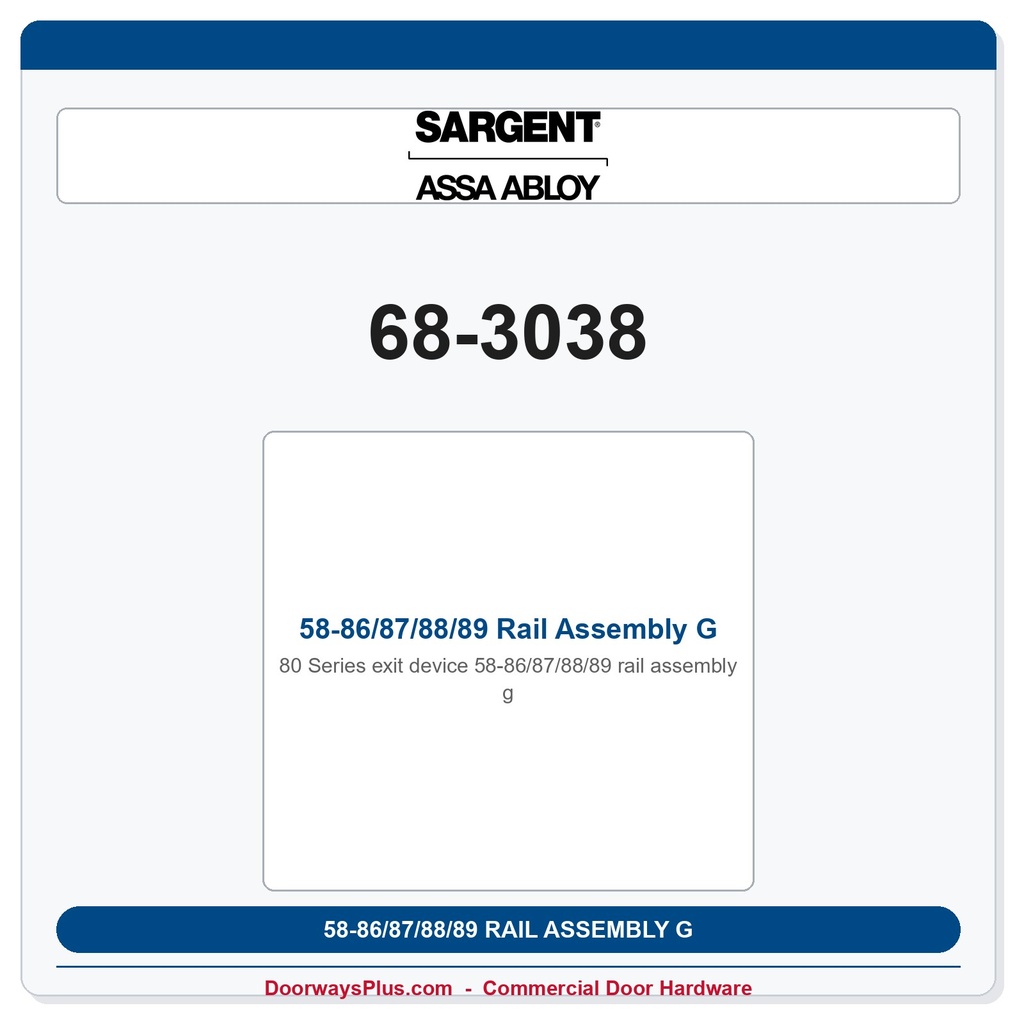 Sargent 68-3038 previous card