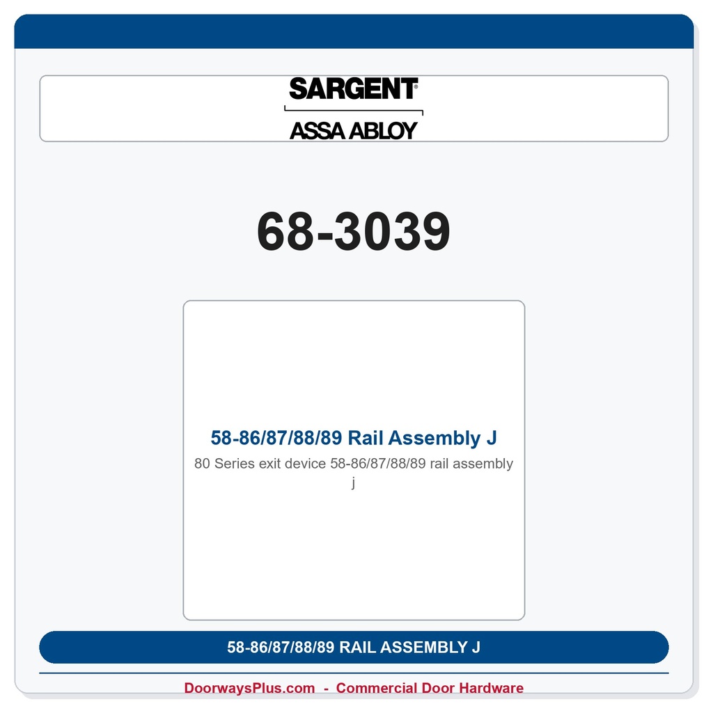 Sargent 68-3039 previous card
