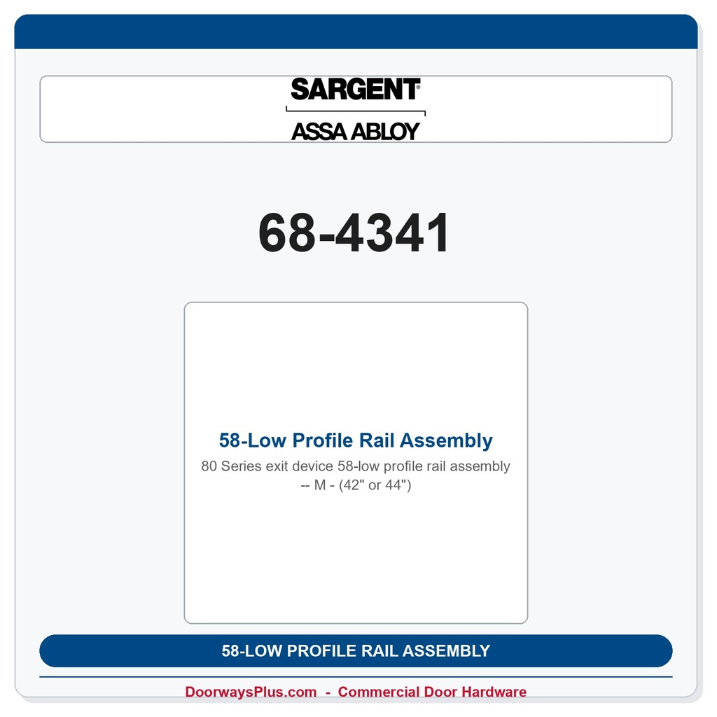 Sargent 68-4341 previous card