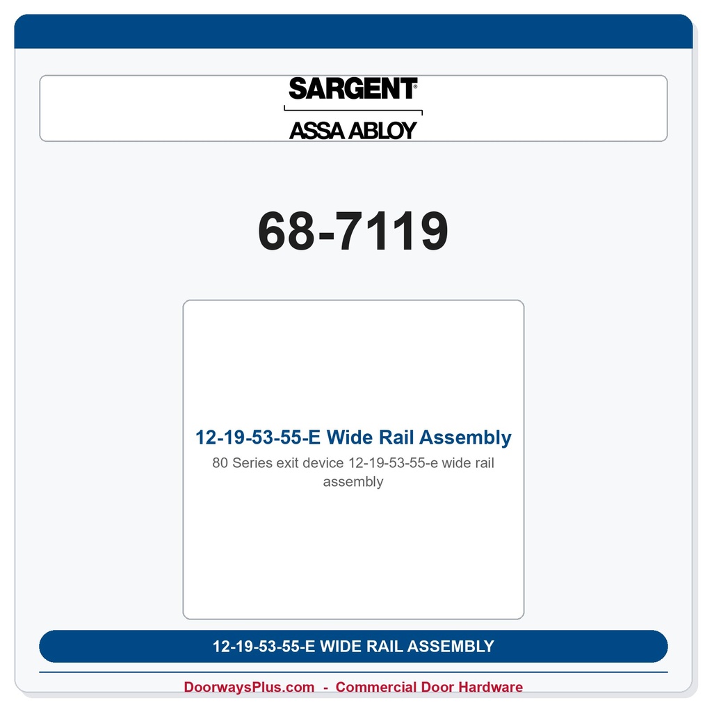 Sargent 68-7119 previous card