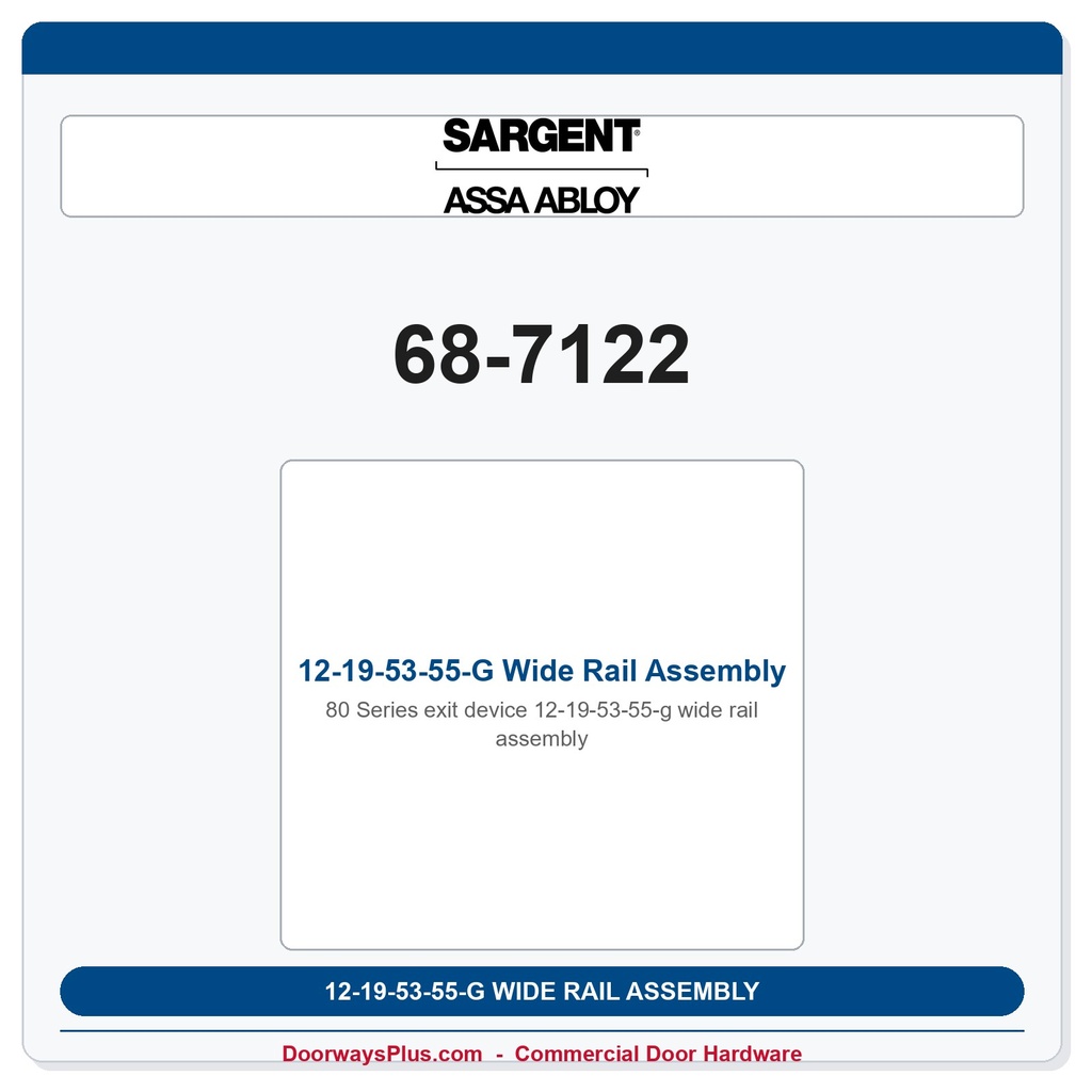 Sargent 68-7122 previous card