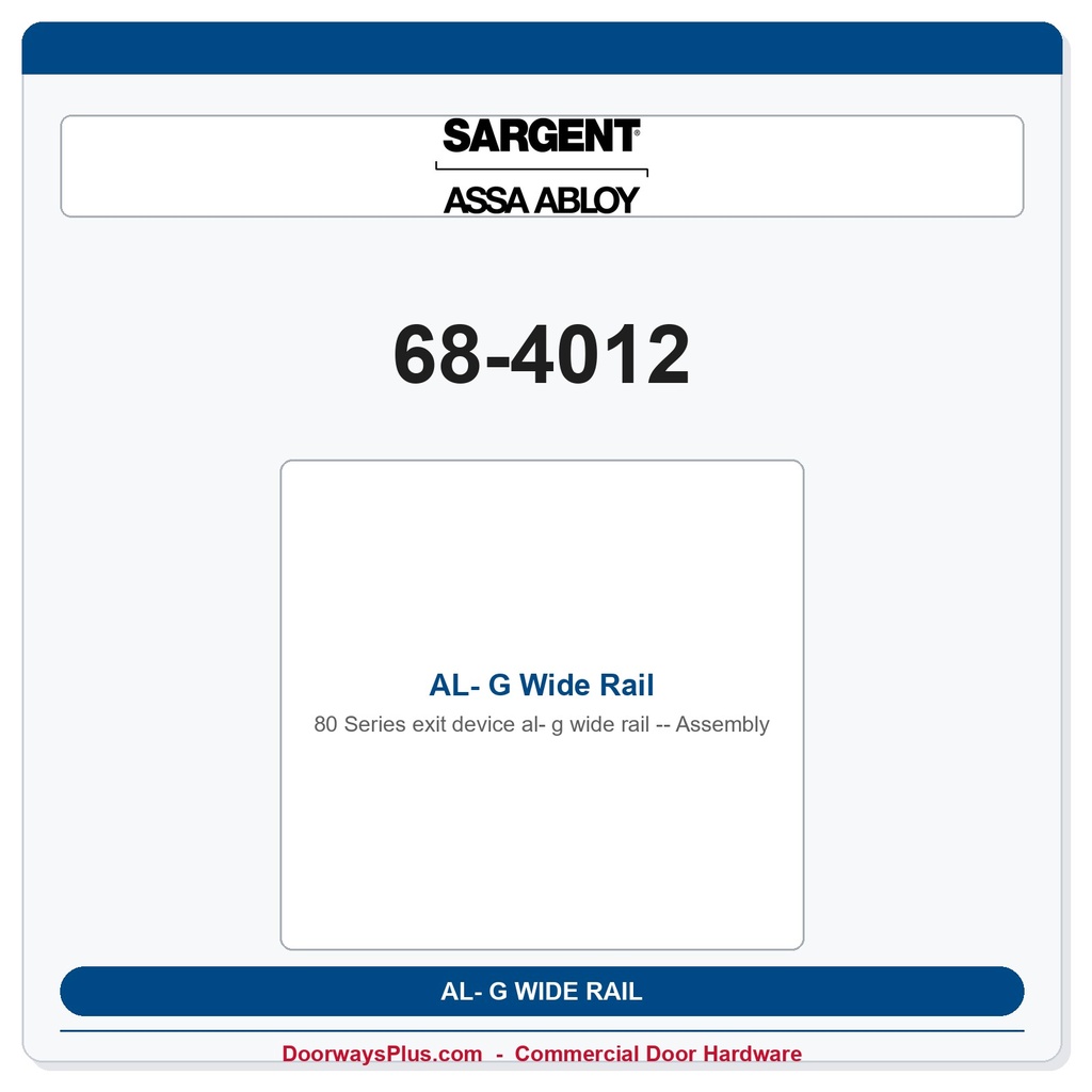 Sargent 68-4012 previous card