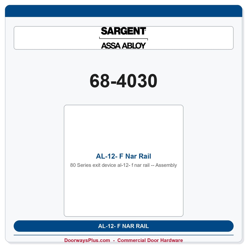 Sargent 68-4030 previous card