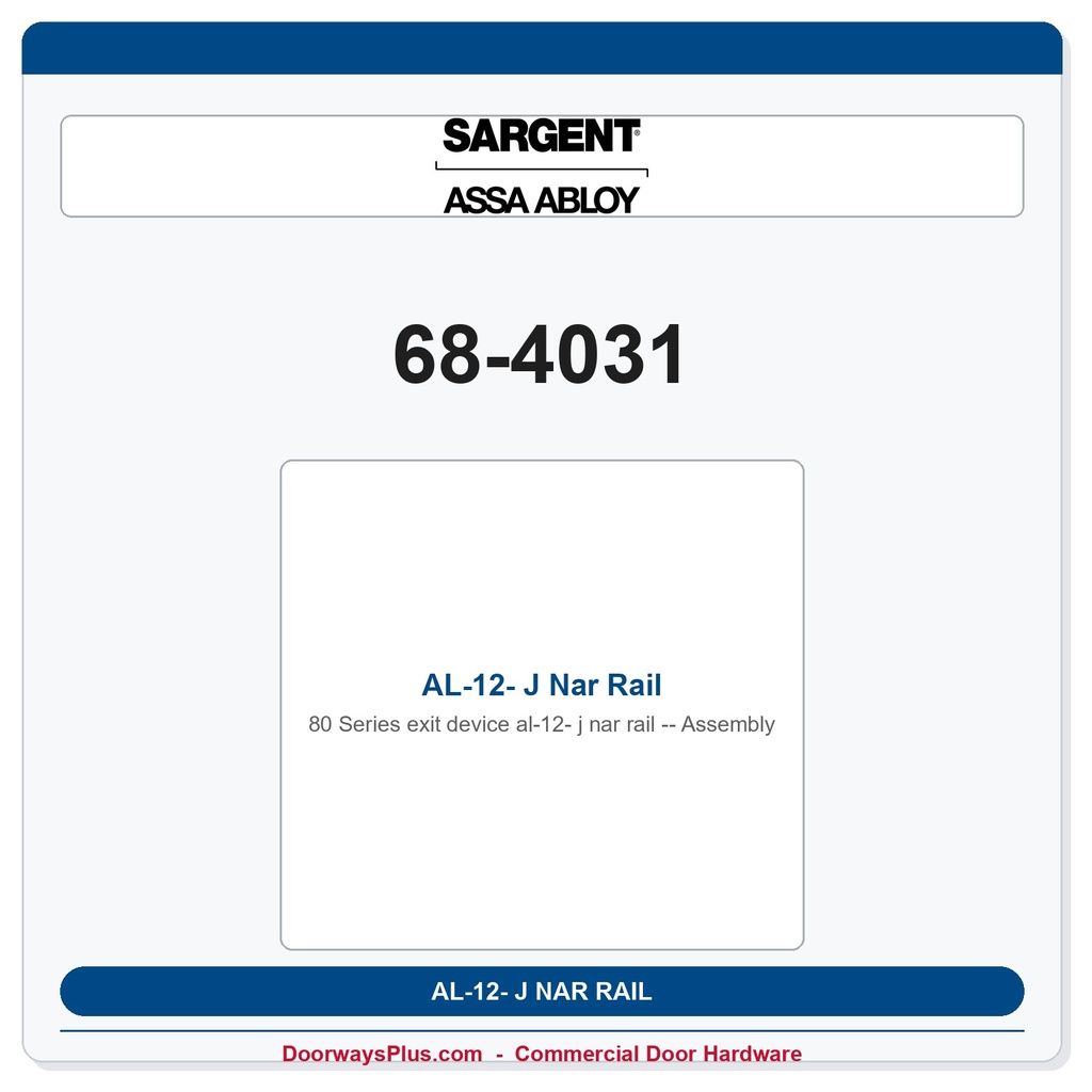 Sargent 68-4031 previous card