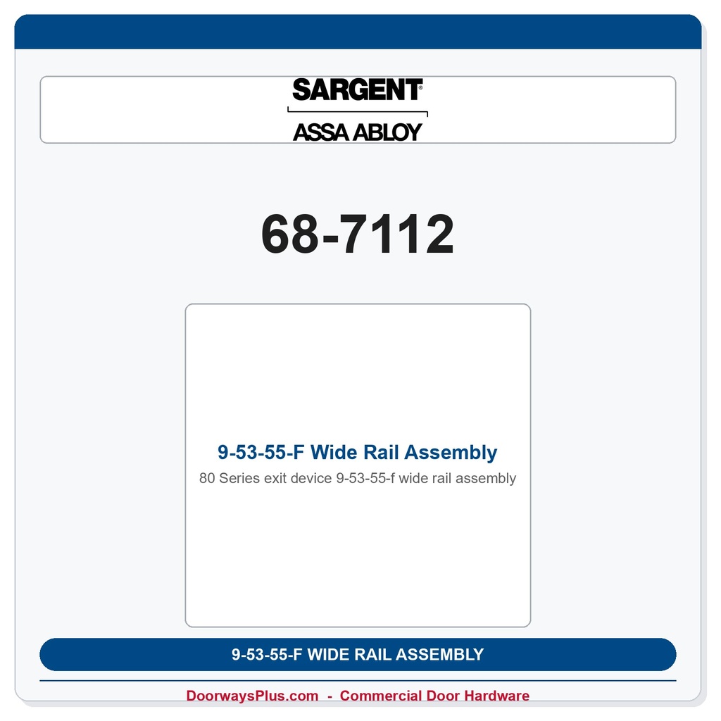 Sargent 68-7112 previous card