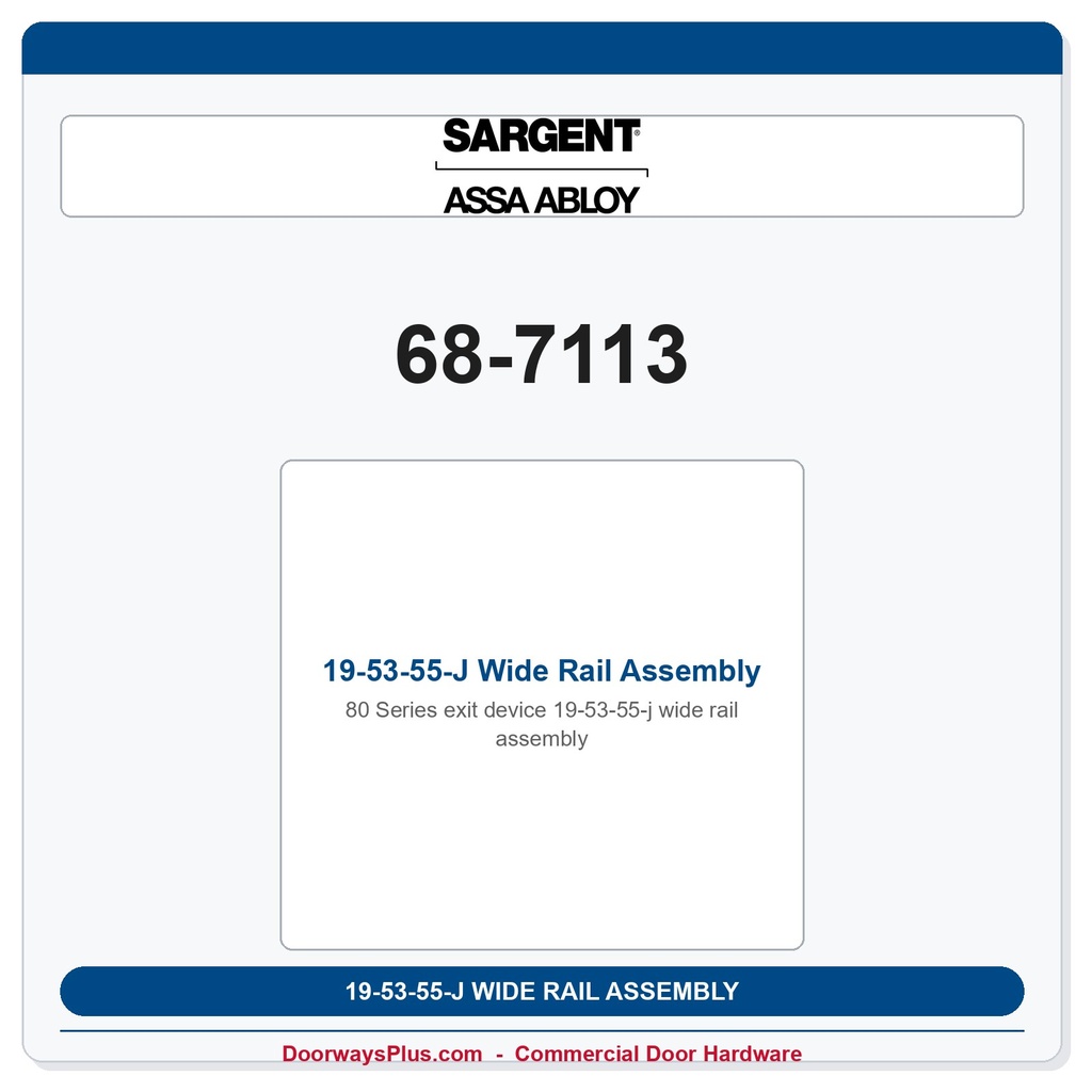 Sargent 68-7113 previous card