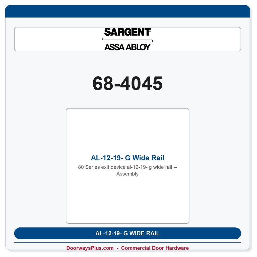 Sargent 68-4045 previous card